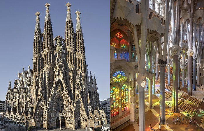 Sagrada Familia exterior and interior